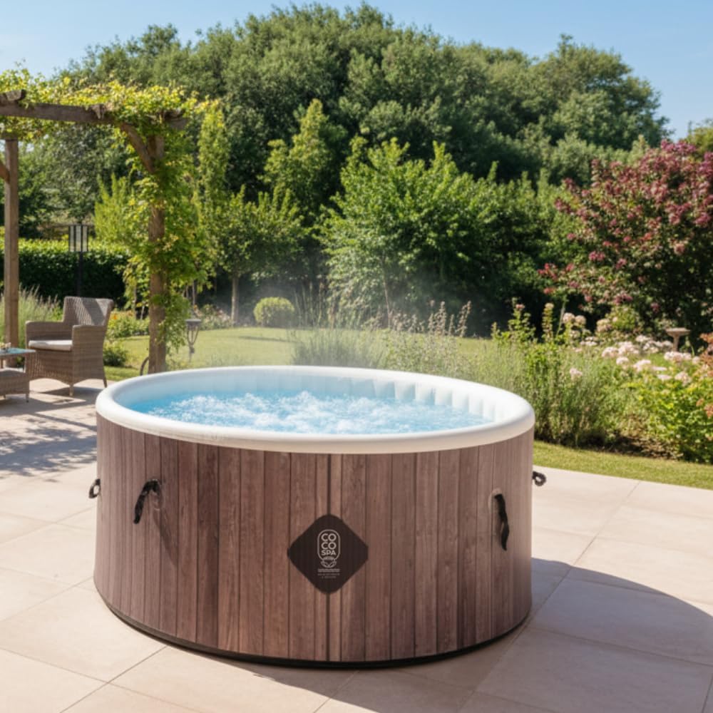 jardinite Helsinki Spa Gonflable - 150 cm de diamètre - 800 litres - Moteur 2240 W - 2 à 4 Personnes - Massage 140 Jets
