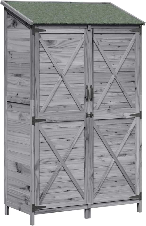 jardinite - Abri de Jardin - 106x56x176,5 cm - bois, moderne, spacieux, aéré