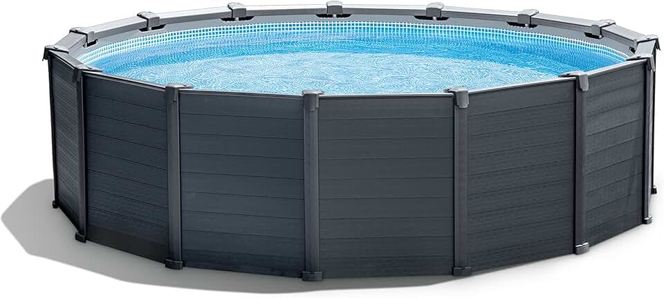jardinite - Piscine Graphite série - 4,78 x 1,24 m - kit complet