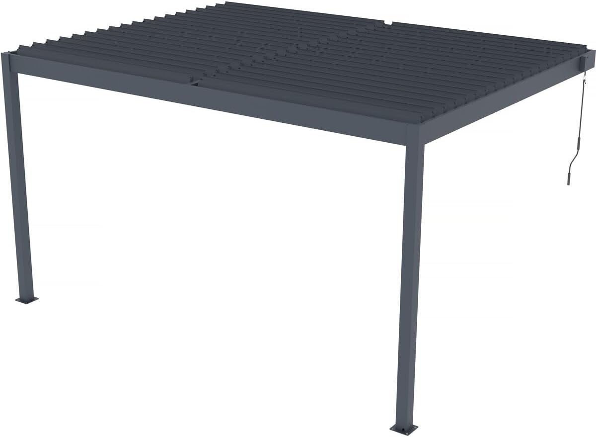 Windsor - pergola adossée aluminium série Windsor - 3x4m - gris anthracite