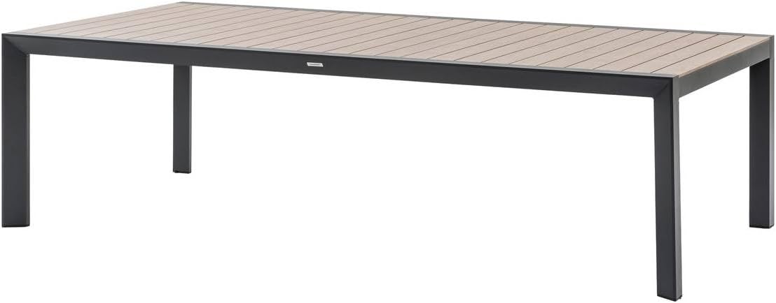 jardinite - Evasion - table de jardin 12 places aluminium effet bois