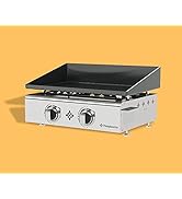 Plancha Gaz Emaillée 2 Feux 5 kw - Anti-adhésive et nettoyage facile - jardinite modèle GASPACHO