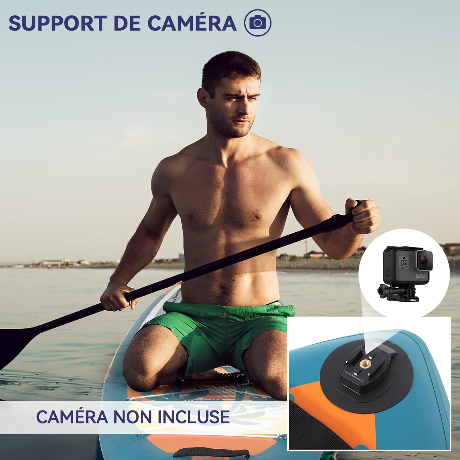jardinite - Paddle gonflable adulte - 320/335cm - 2 personnes, siège kayak, pagaie alu, caméra, pompe, 150kg