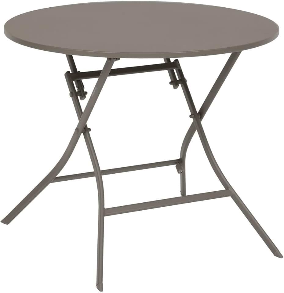 jardinite - Greensboro - table pliante ronde acier antirouille 4 places