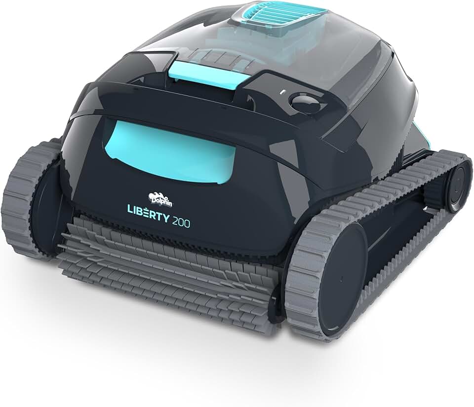jardinite Liberty 200 Aspirateur Piscine sans Fil, Robot Piscine Fond et Parois, Ligne d'eau, Système de Filtration Ultra-Fine, 150Min d'Autonomie, pour Piscines Enterrées & Hors Sol Jusqu’à 10 m
