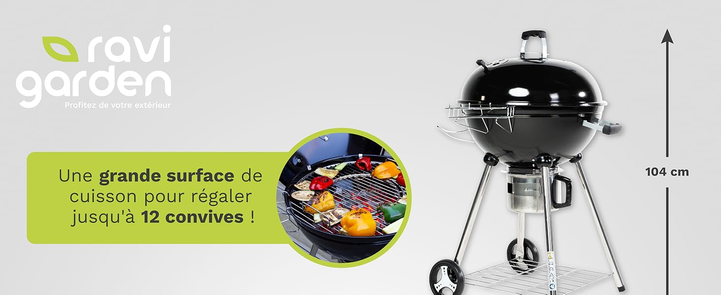Barbecue charbon de bois barbecue rond