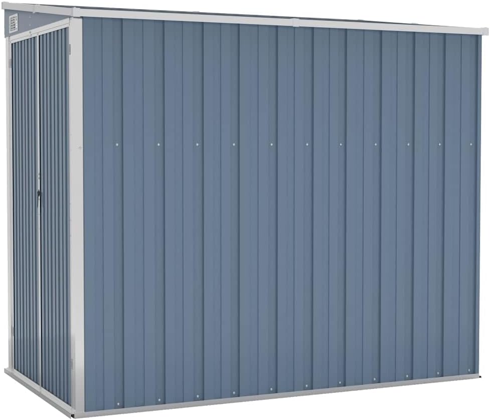 jardinite Abri de Jardin Mural Gris 118x194x178 cm Acier galvanisé,Maison & Jardin, Pelouses & Jardins, Vie en extérieur, Structures extérieures, Cabanes & abris de Jardin, Gris (Poids 31.54KG)