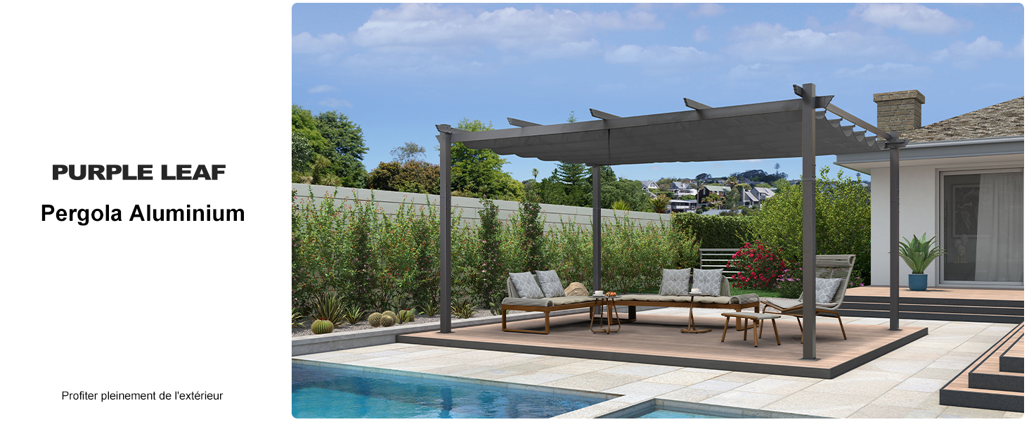 Pergola Aluminium 4 x 3 m pour Terrasse Autoportante Grain