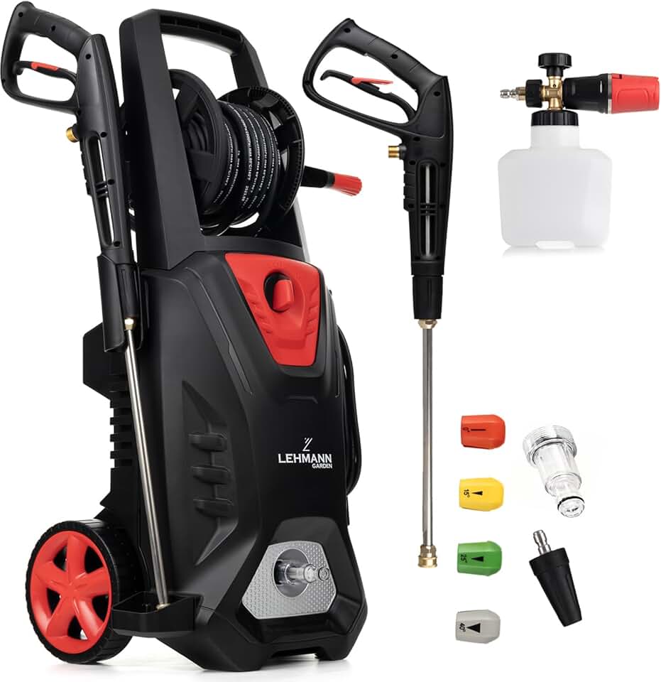 jardinite - Colorado - Nettoyeur haute pression 3000W, 260 bar, 492 l/h, induction, accessoires, 17m