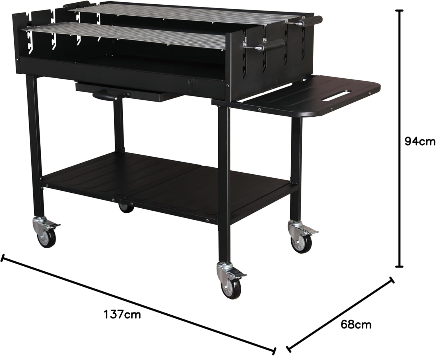 METRO - Barbecue DELUXE - 137x68x94 cm - housse, tablette, acier inox