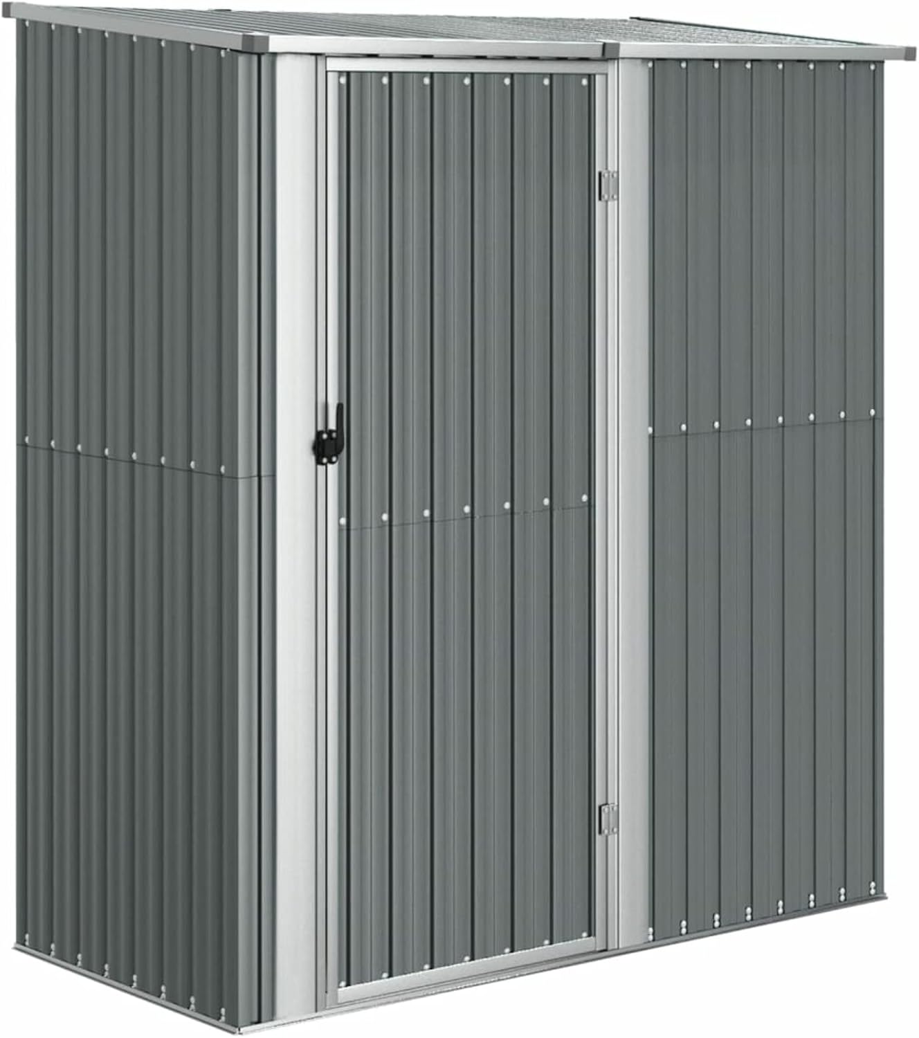 Abri de jardin extérieur en acier galvanisé gris 180,5 x 97 x 209,5 cm