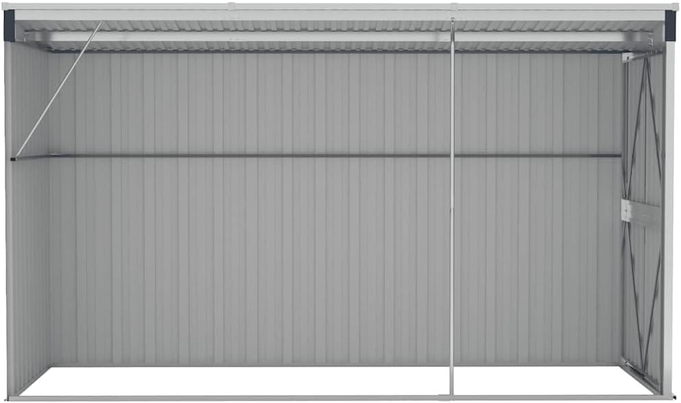 Abri de jardin mural anthracite - 118x288x178 cm 