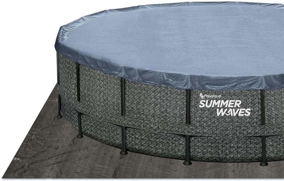 jardinite - Elite Frame rotin gris - Ø488x122 cm - Piscine hors-sol