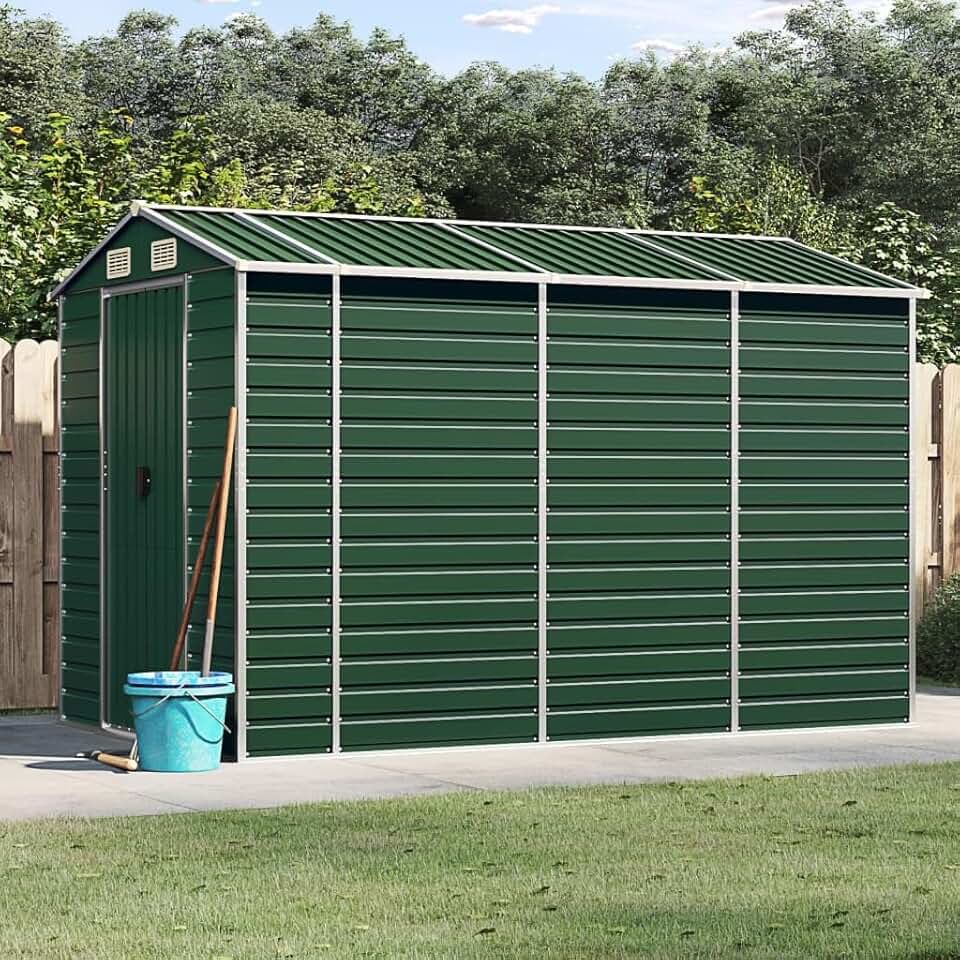 jardinite Abri de Jardin Vert 191x300x198 cm Acier galvanisé,Abris De Jardin,Abri De Stockage pour Jardin,Abri D'Outils De Jardin