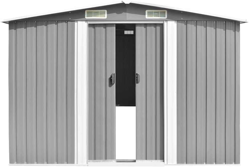 Abri de jardin - gris, acier galvanisé, 257x779x181 cm, 156,46kg