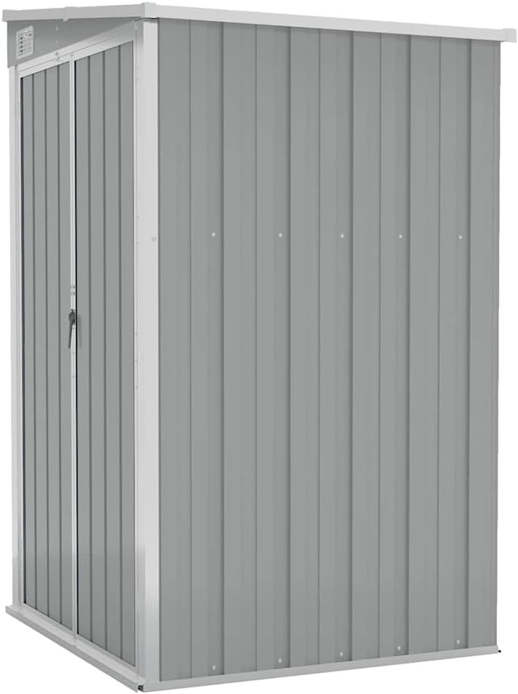 jardinite Remise de Jardin Murale Gris 118x100x178 cm Acier galvanisé,Structures extérieures, Cabanes & abris de Jardin,316218