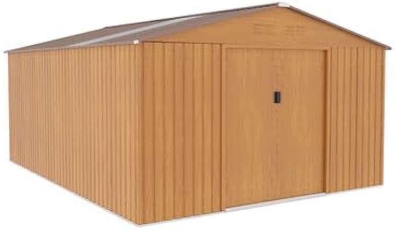 jardinite - abri de jardin métal imitation bois 15m² puits de lumière