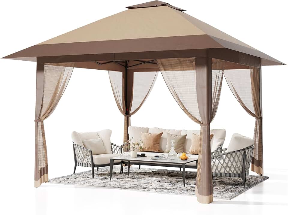jardinite - Abri de jardin Pop-up - 3x4m - moustiquaire, tente extérieure