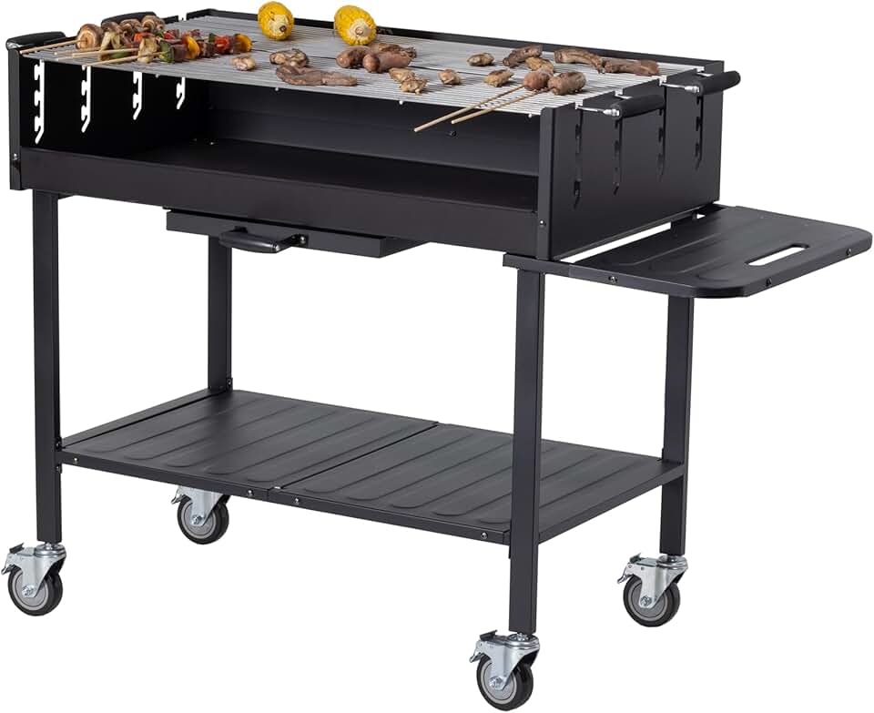 METRO - Barbecue DELUXE - 137x68x94 cm - housse, tablette, acier inox