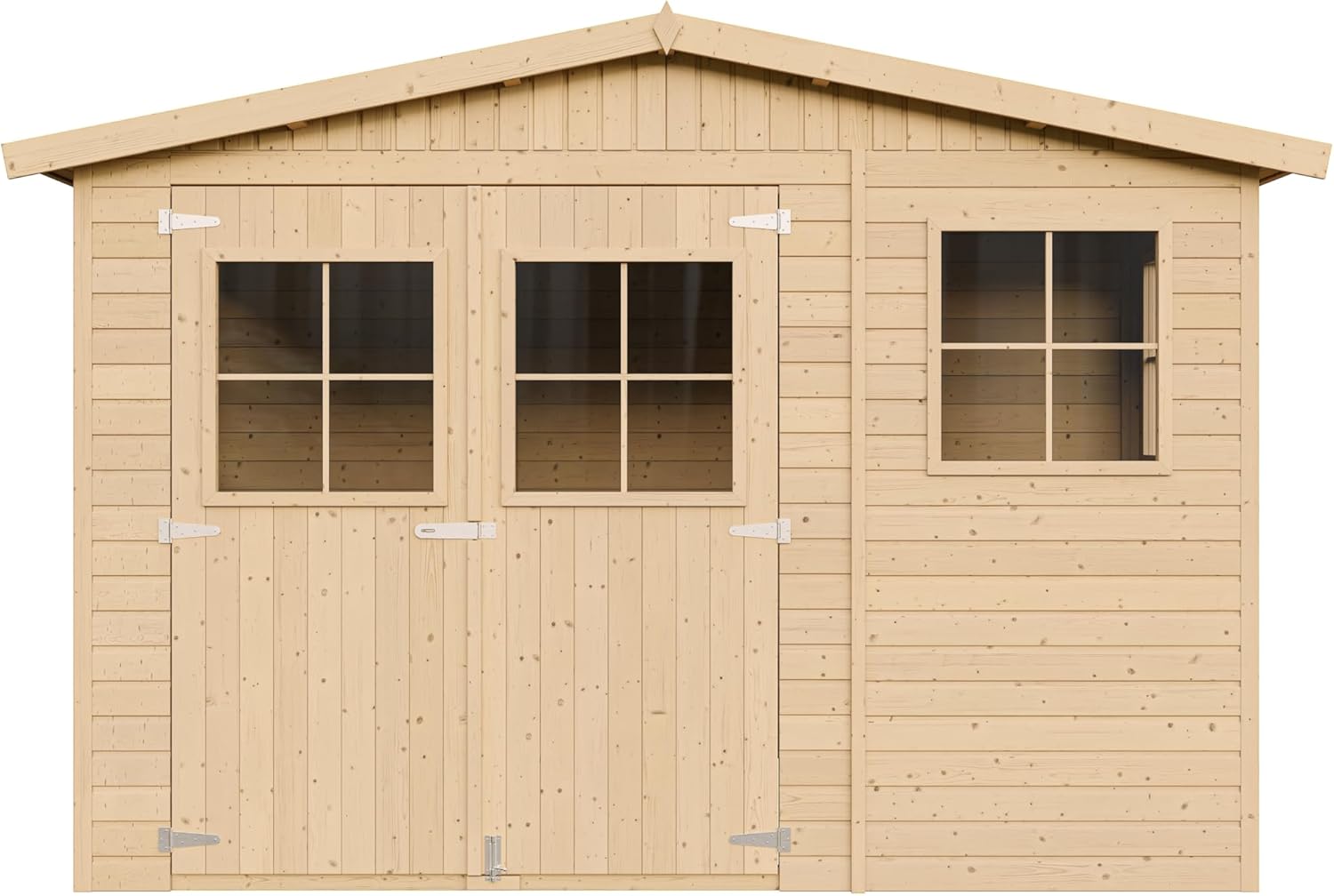 Abri de Jardin en Bois Exterieur avec Les PLANCHERS IMPRÉGNÉ- Cabane de Jardin en Pin/épicéa-H226x324x216 cm/6m2- Construction de Panneaux- Rangement pour vélos, Remise à Outils- jardinite M334+M334G