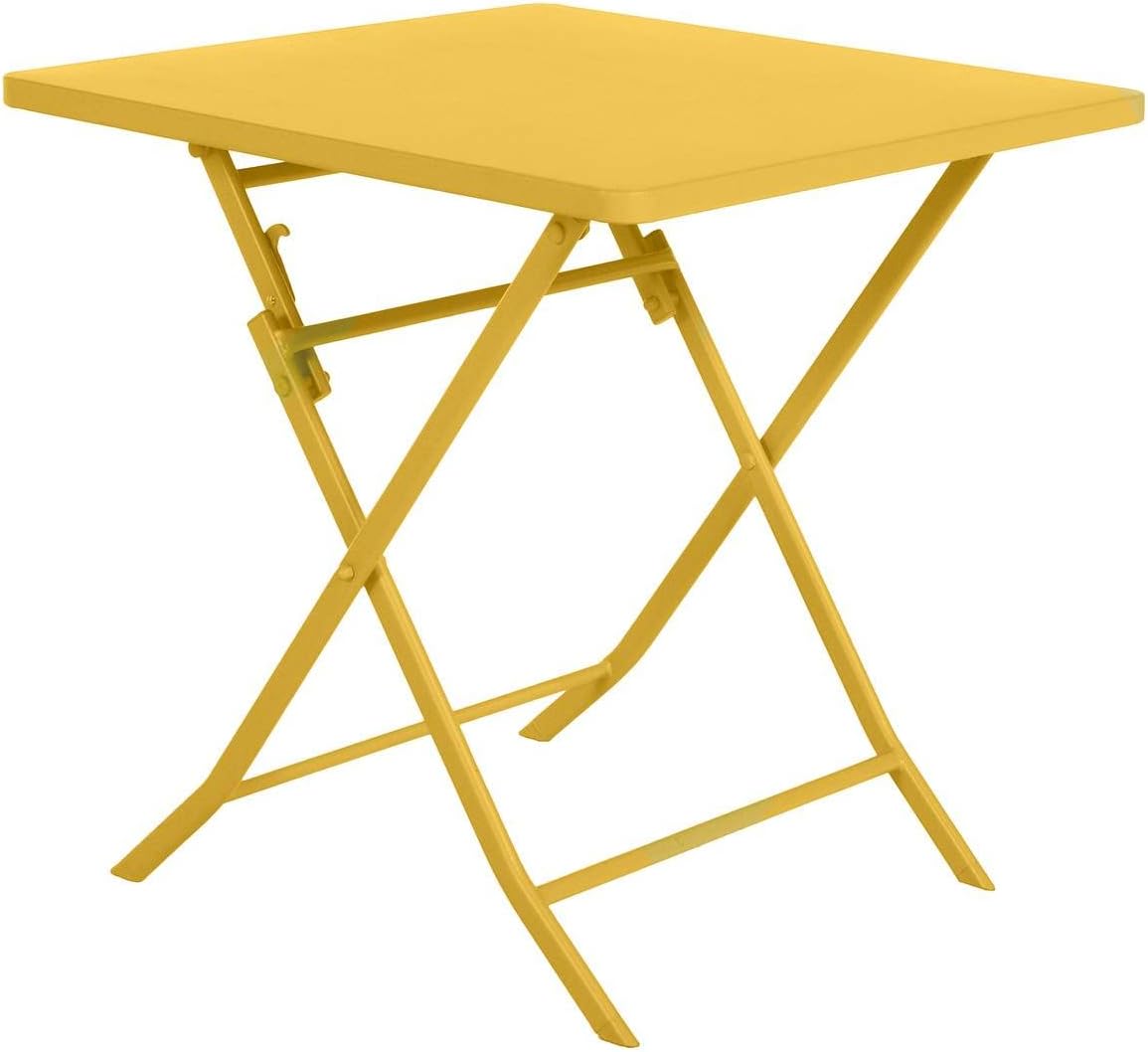 jardinite - Greensboro série - 2 places, acier renforcé, jaune - table pliante
