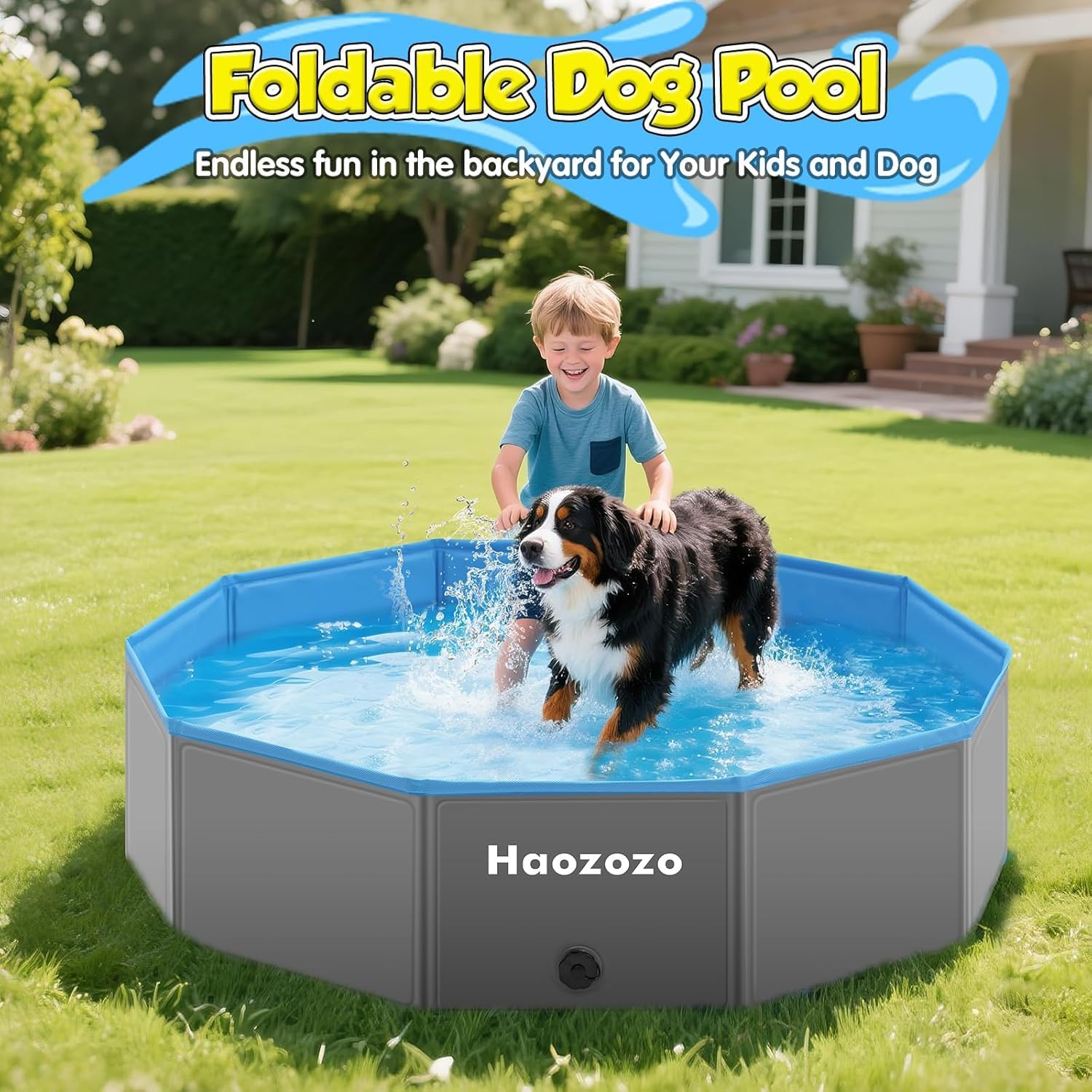 Piscine Pour Chien, 80*20CM Bassin Renforcé Pour Grands Chiens en PVC Durable, Piscine Pliable Sécurisée Antidérapante Pour Chien - Idéale Baignoire Pour Chien le Jardin et la Plage (80*20cm)