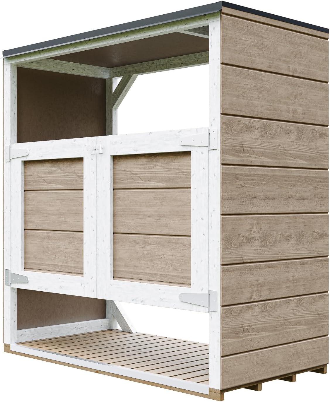 Abri de Jardin pour poubelles, Cache Poubelle extérieur 2x240L – Coffre de Rangement Exterieur, Armoire de Jardin, cabane de Jardin Exterieur – jardinite M980A-TERRA Brown