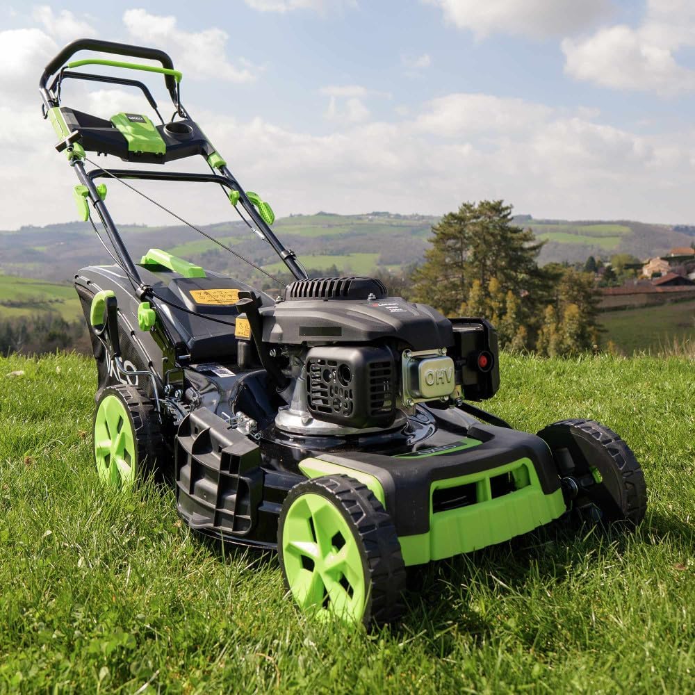 Tondeuse thermique auto-propulsée 53cm, moteur Loncin, bac 65L V200