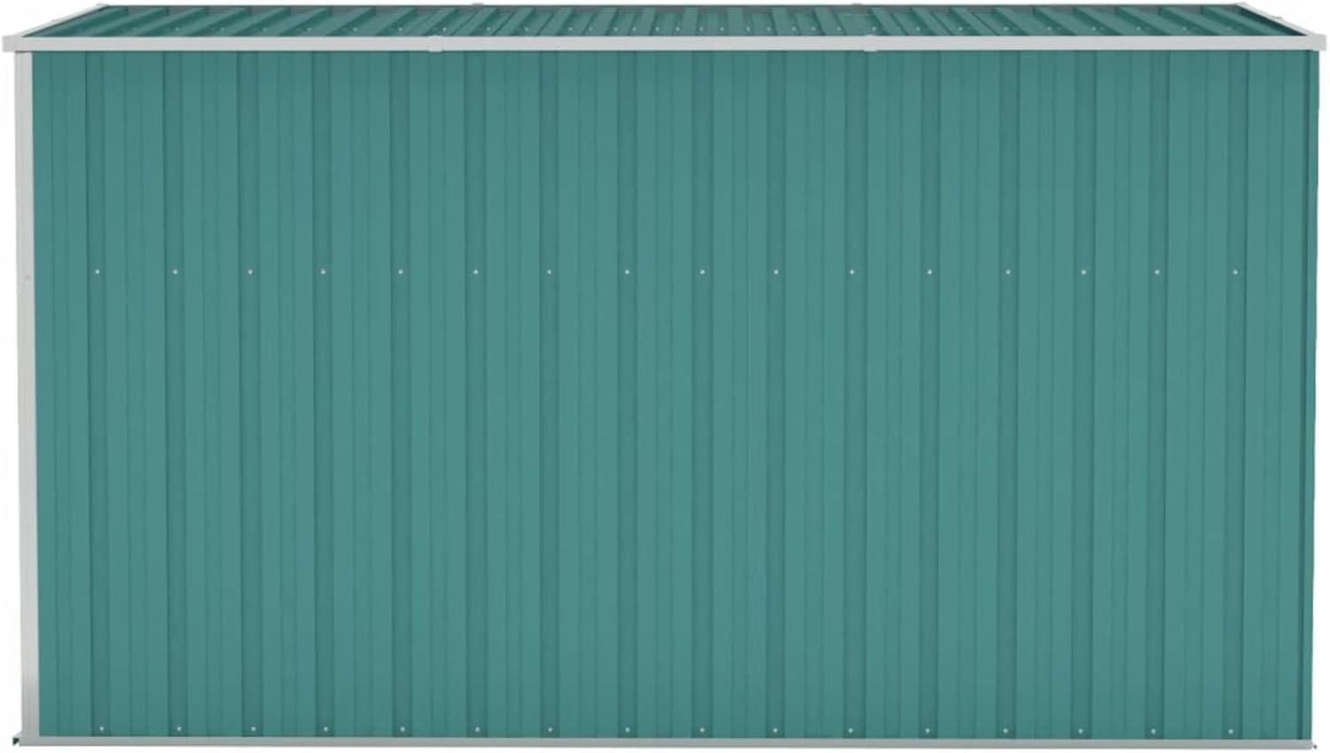 Abri de jardin mural en acier galvanisé vert 118 x 288 x 178 cm