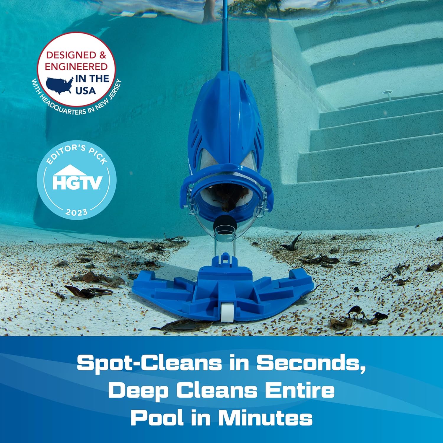 Water Tech jardinite Max Li Aspirateur de piscine, aspirateur de piscine sans fil avec moteur P30, aspirateur à main pour piscine et spa