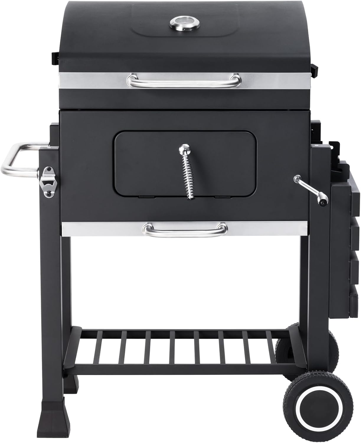 jardinite - Memphis - acier, grille, tablette pliable, roulettes, thermomètre, bac à cendres
