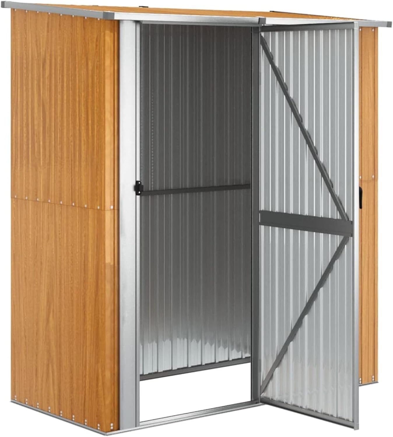 Abri de jardin - acier aspect bois - 180,5x97x209,5 cm - rangement extérieur