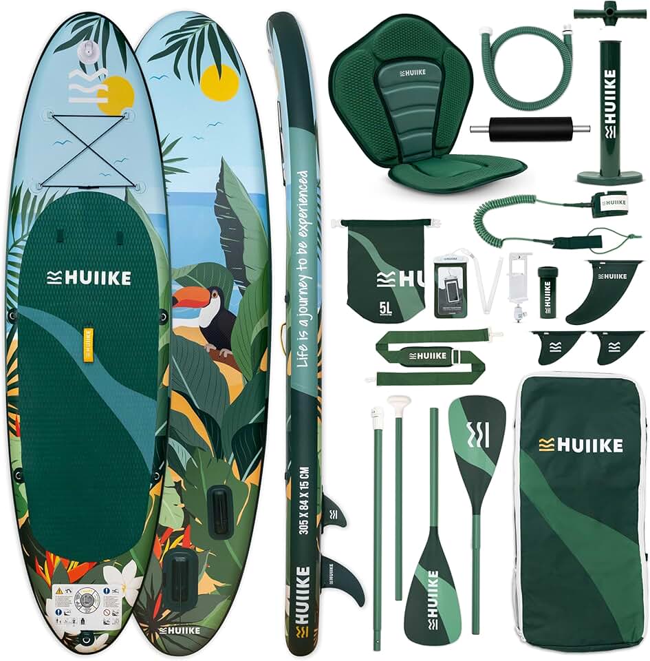 jardinite - Paddle gonflable adulte série stable - 305x84x15 cm - Accessoires inclus, supporte 130 kg