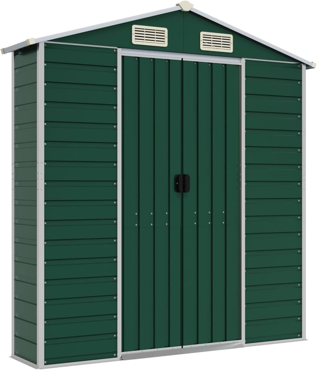 Abri de Jardin Vert 191x555x198 cm Acier galvanisé,Abris De Jardin,Abri De Stockage pour Jardin,Abri D'Outils De Jardin