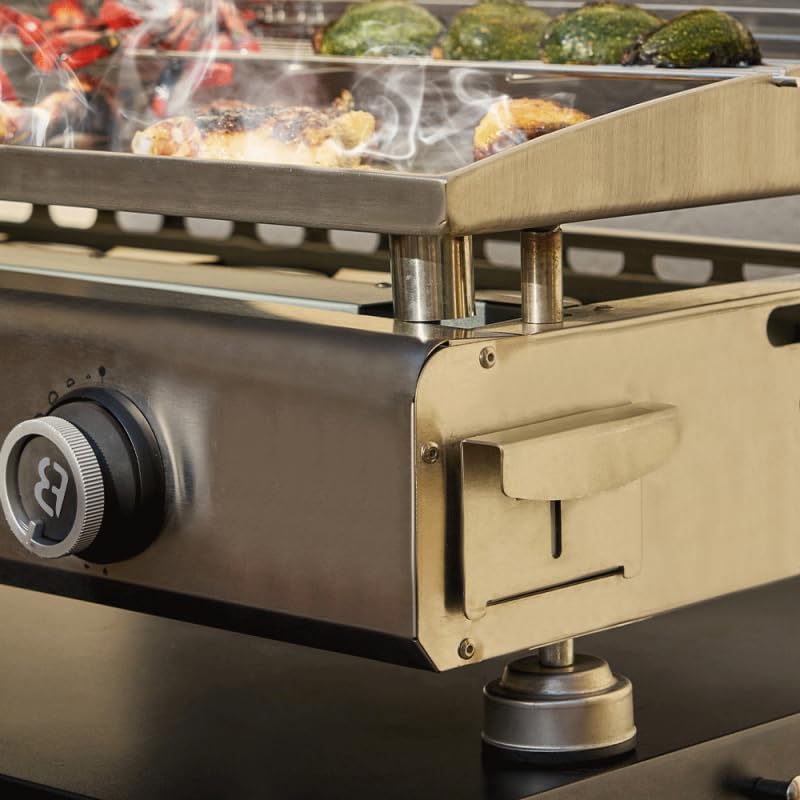 Favex - Silvia IIG Evo - 84x34 cm - plancha inox 4 feux, 10,6 kW, Stable Flame, housse, 12 convives, LONGTIME