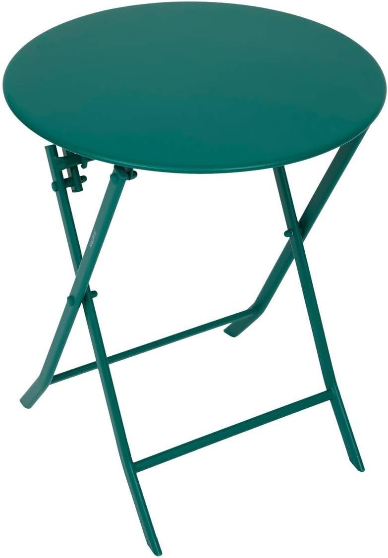 jardinite - Greensboro - Ø60cm - Table ronde pliante acier vert opale