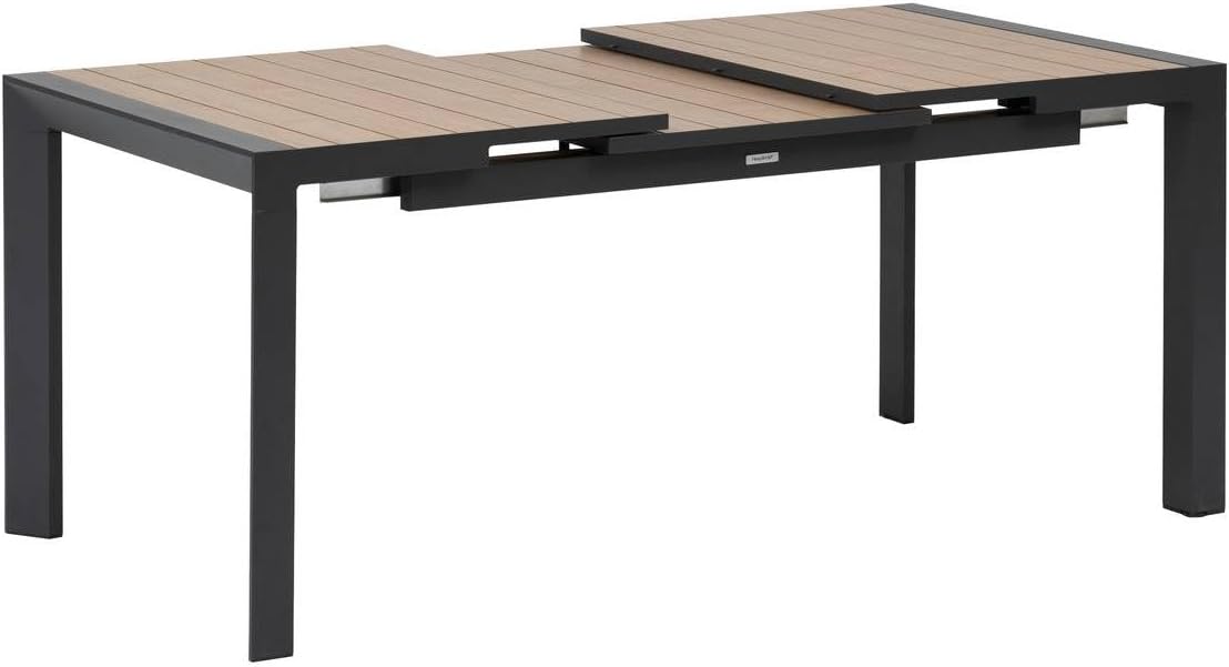jardinite - Evasion Extensible 8 places - aluminium antirouille - effet bois
