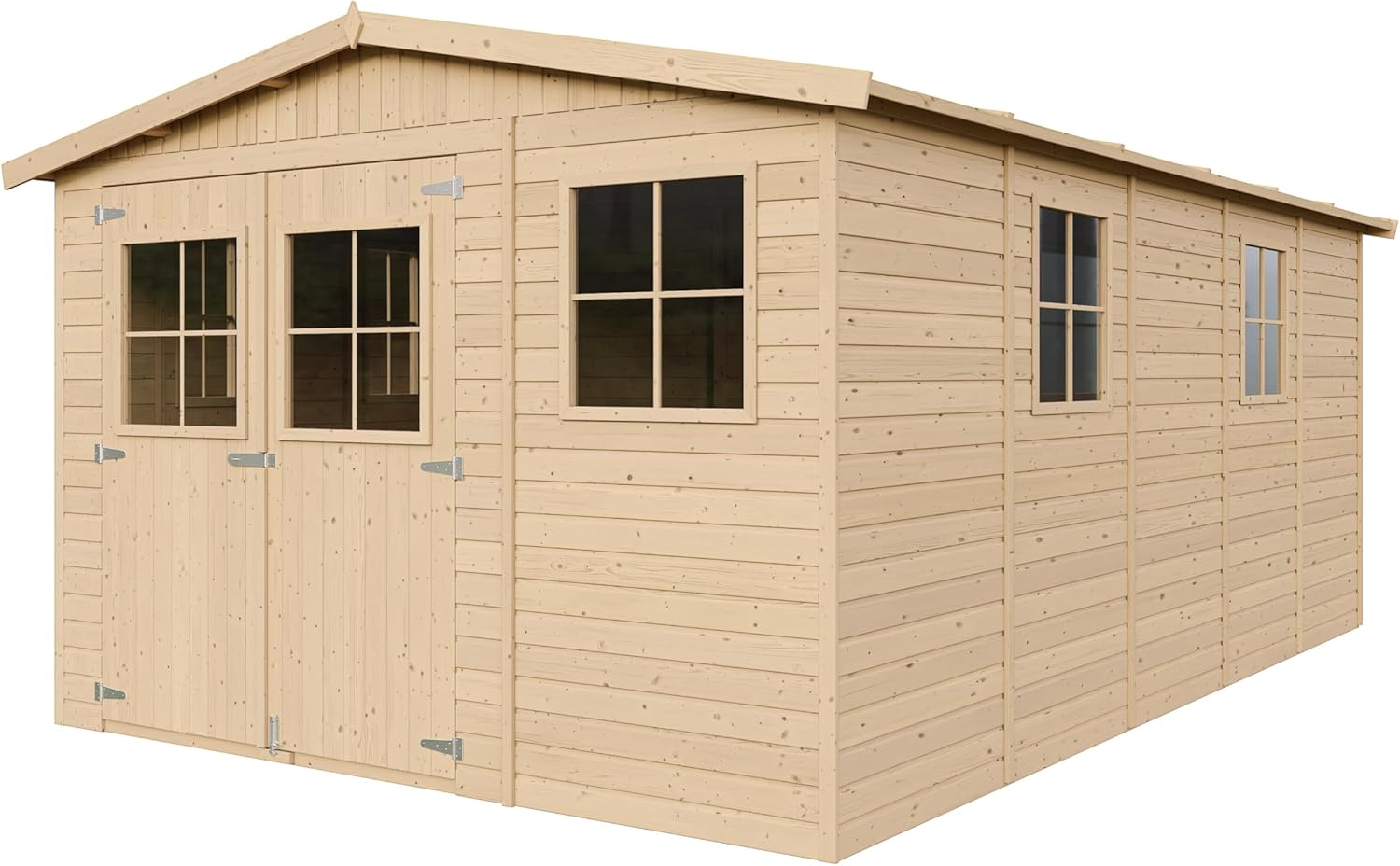 ABRI de Jardin en Bois Exterieur avec Les PLANCHERS IMPRÉGNÉ - Chalet en Pin/épicéa- H226x324x516 cm/15 m²- Construction de Panneaux- Rangement pour vélos, Remise à Outils- jardinite M337+M337G