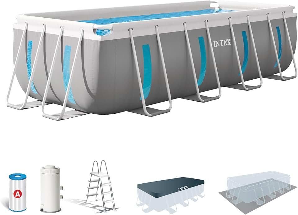 jardinite - Clearview tubulaire - 4x2x1,22m - kit piscine rectangulaire