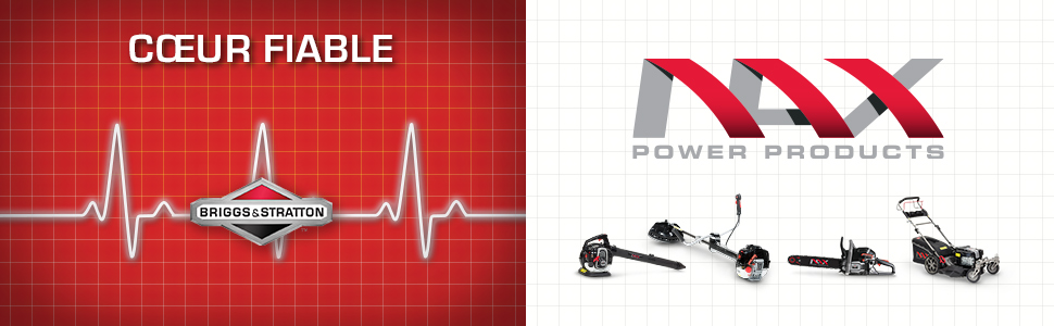 NAX POWER PRODUCTS 1000S moteur Briggs & Stratton série 450E 125 cm3 largeur de coupe 42 cm panier 