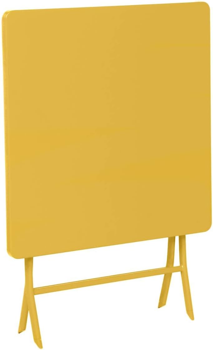 jardinite - Greensboro série - 2 places, acier renforcé, jaune - table pliante