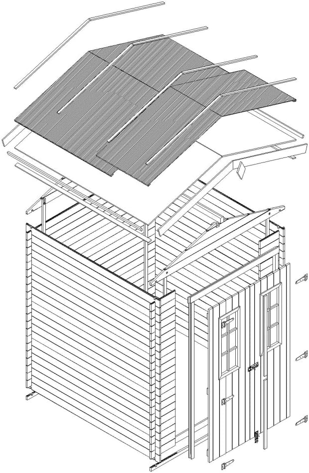 Abri de Jardin en Bois - Stockage extérieur I196xL136xH218 cm/ 1.98 m2 Petit abri à Outils, Local à vélos - jardinite M367C