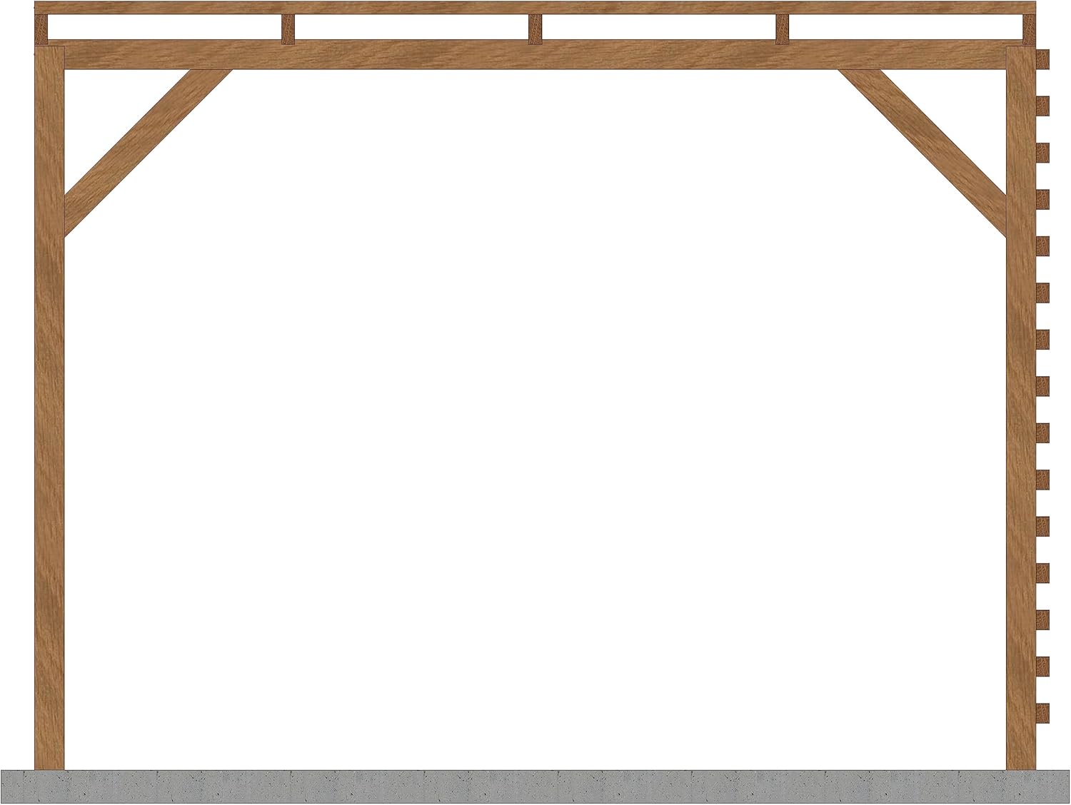 Pergola Bois Massif - Série brise-soleil - 3x3m - Classe 3, persiennes durables