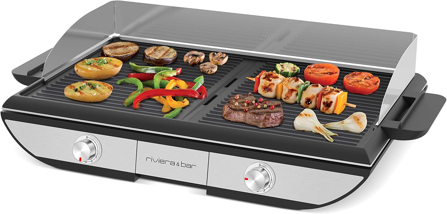 Riviera&Bar - combiné plancha/gril - 53,5x33 cm - fonte, plaques antiadhésives, réversible, lave-vaisselle, 2300W