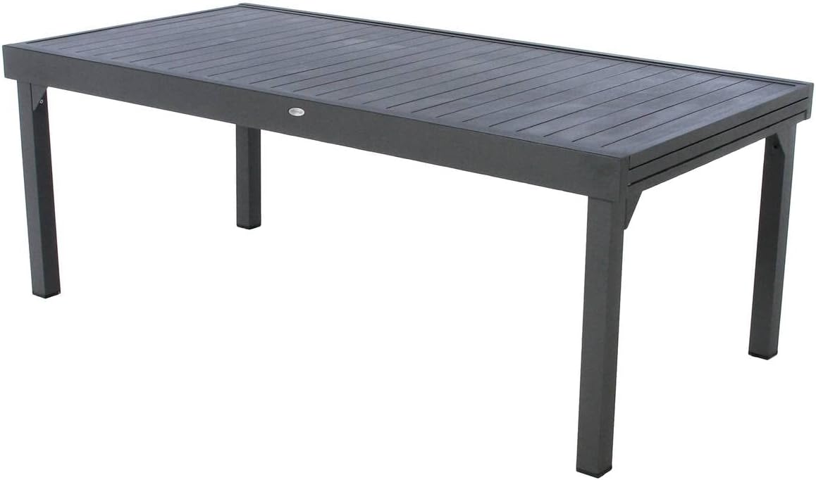 jardinite - Piazza - 230/340x100 cm - table extensible 12 places, aluminium antirouille
