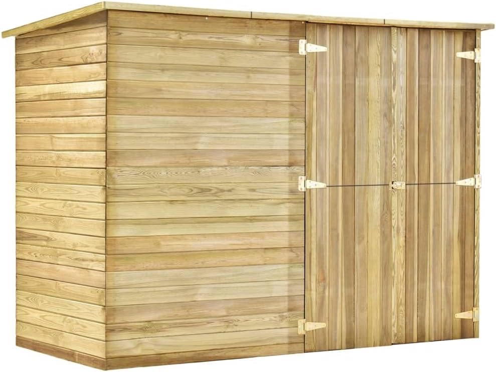 Abri de jardin bois de pin 232x110x170cm imprégné, brun, 149.8kg