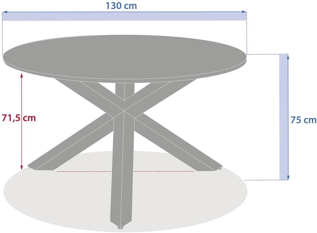 jardinite - Table de jardin Oryon - 130cm ronde - 6 places, coloris café