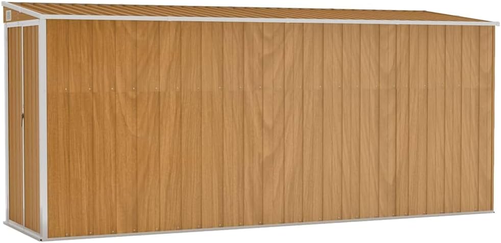 jardinite Abri de Jardin Mural Marron 118 x 382 x 178 cm Acier galvanisé,Structures extérieures, Cabanes & abris de Jardin,316232