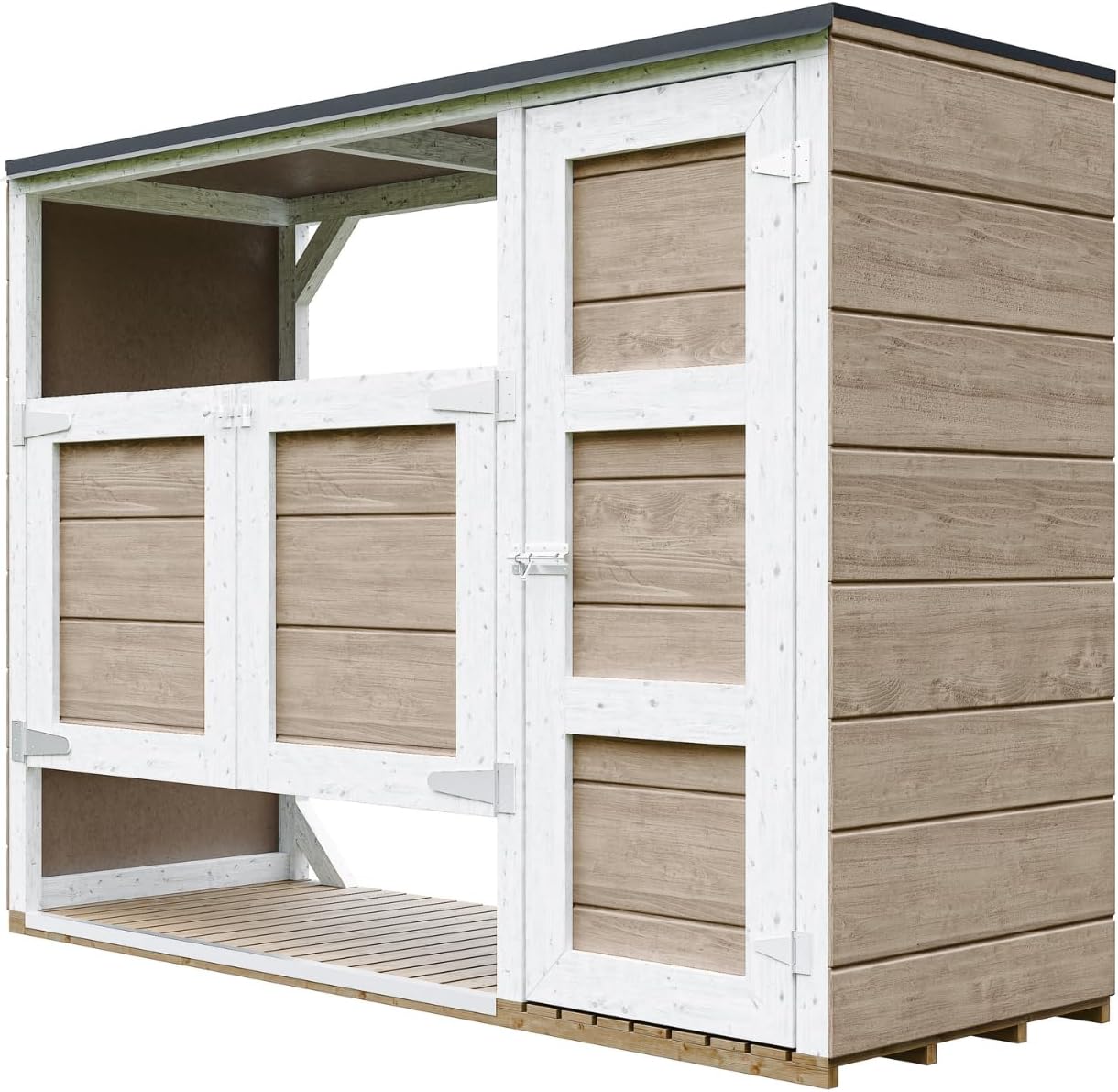 Abri de Jardin pour poubelles, Cache Poubelle extérieur 2x240L – Coffre de Rangement Exterieur, Armoire de Jardin, cabane de Jardin Exterieur – jardinite M981A-TERRA Brown