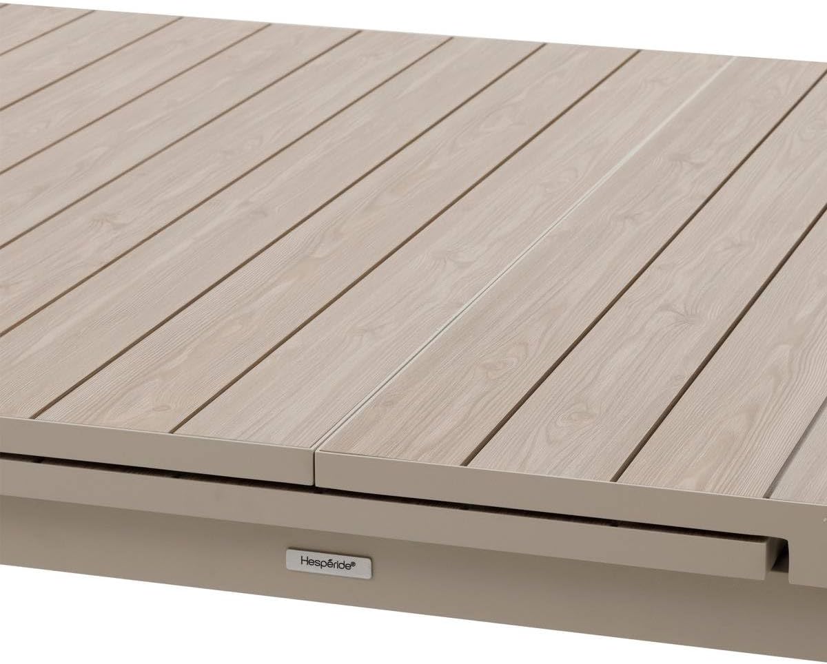 jardinite - Evasion Argile - table extensible 14 places - aluminium bois antirouille, rallonge